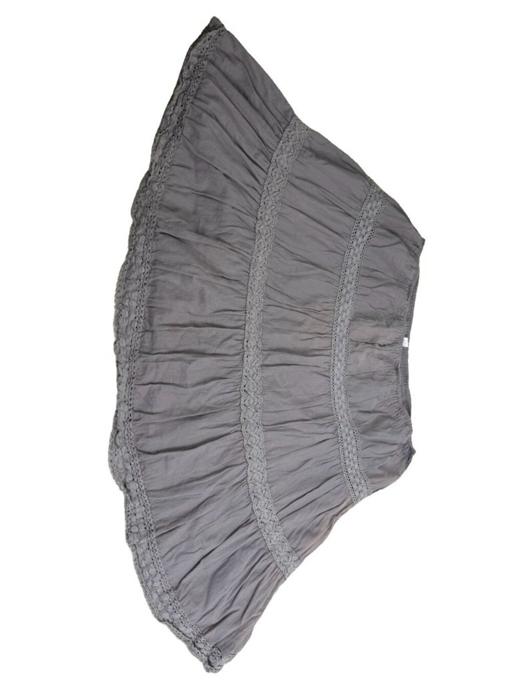 Garnet Hill XL 100% Cotton Tiered Pull On Skirt Boho Brown/Gray (34x20.5) EUC